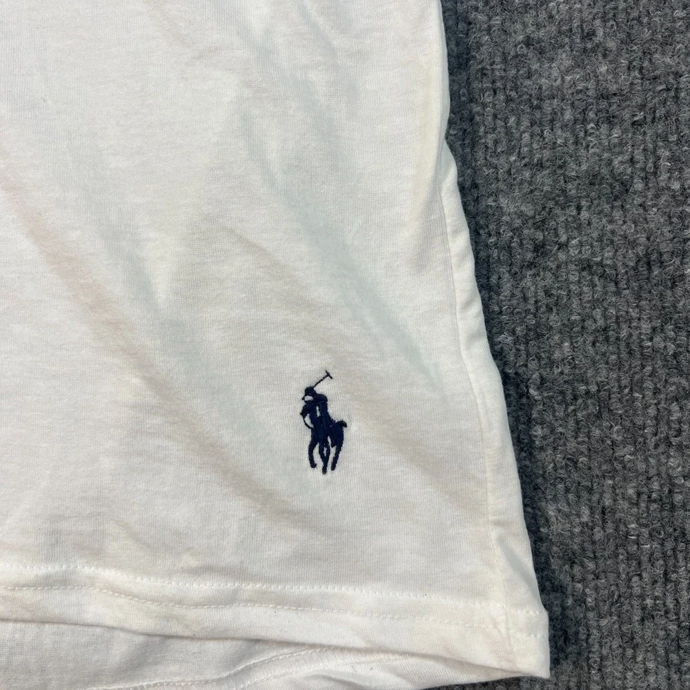 Polo Ralph Lauren T Shirt Mens Large White Cotton Stretch Slim Embroidered Pony